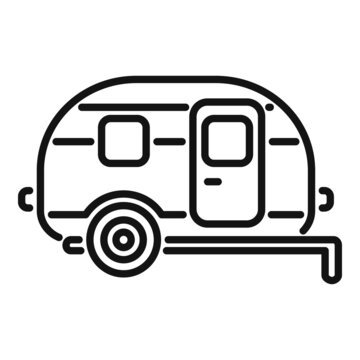 Camper rv icon outline vector. Auto bus