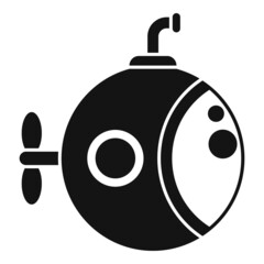 Underwater ship icon simple vector. Sea boat