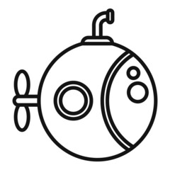 Submarine icon outline vector. Sea ship