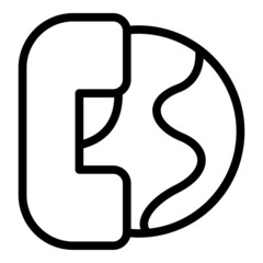 Global call icon outline vector. Online work. Social conference