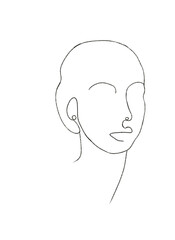 Woman continuous line drawing illustration 