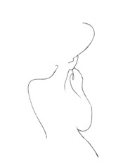 Woman continuous line drawing illustration 