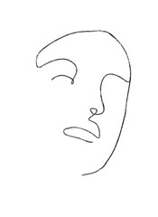 Woman continuous line drawing illustration 