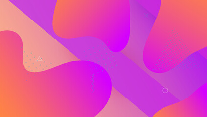 Neon Cover. Flow Liquid Poster. Horizontal Invitation. Wave Land