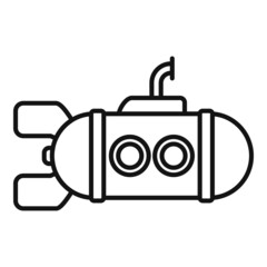 Deep submarine icon outline vector. Sea ship