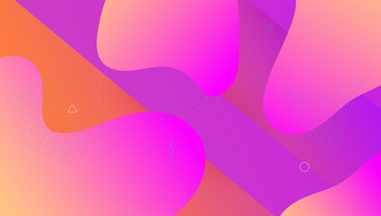 Geometric Banner. Liquid Shapes. Violet Vibrant Background. Cool