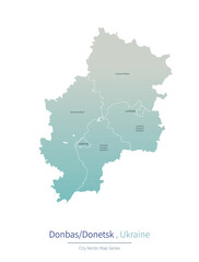Obraz premium Donbas, Donetsk Map. vector map of city in the Urkaine.