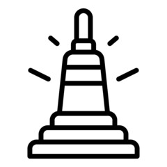 Jakarta stupa icon outline vector. City building. Ondel bali