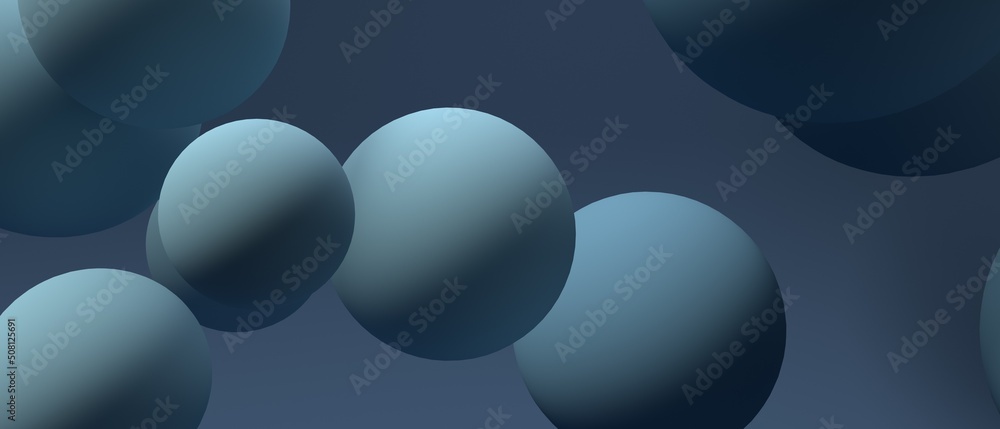 Poster 3d render design of floating sphere background