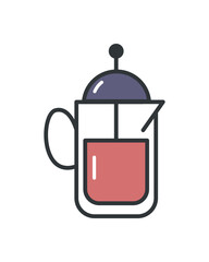 Obraz premium flat coffee press design