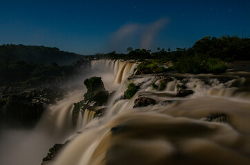 iguazu waterfall full moon