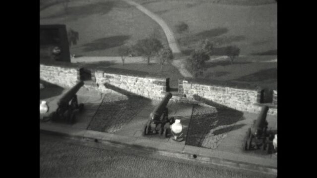 Entering Edinburgh Castle 1934 - Views of Edinburgh Castle, the Gatehouse and the Portcullis Gate in 1934.