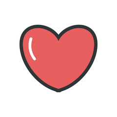 flat cute heart deisgn