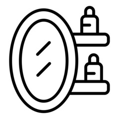 Salon mirror icon outline vector. Hair shampoo. Fashion chair