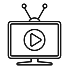 Tv person icon outline vector. Camera press