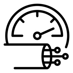 High speed fiber icon outline vector. Wire data. Optic cable - obrazy, fototapety, plakaty