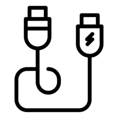 Cable network icon outline vector. Optic fiber. Fibre wire