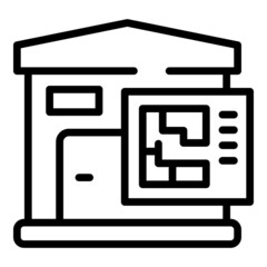 Fix house icon outline vector. Remodeling home. Service interior