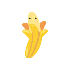 flat kawaii banana design