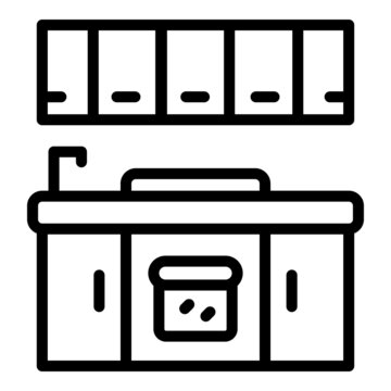 Kitchen Remodeling Icon Outline Vector. House Design. Repair Remodel