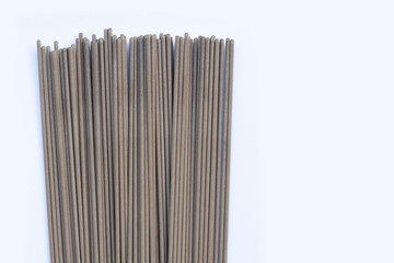 Welding electrodes on a white background