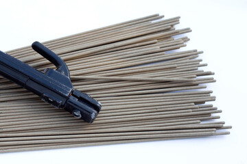 Welding electrodes on a white background