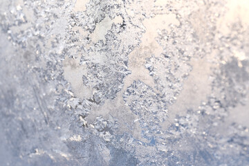 magical, fabulous,frozen noisy window in cold winter, ice texture,frozen water on the window, frost, ice pattern, no focus