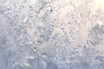 magical, fabulous,frozen noisy window in cold winter, ice texture,frozen water on the window, frost, ice pattern, no focus
