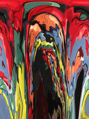 Abstract Multi-coloured Cave Digital Art Design