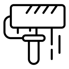 Paint roll icon outline vector. Repair wall. Decoration diy