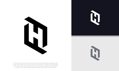 Initials A logo design. Innovative high tech logo template.

