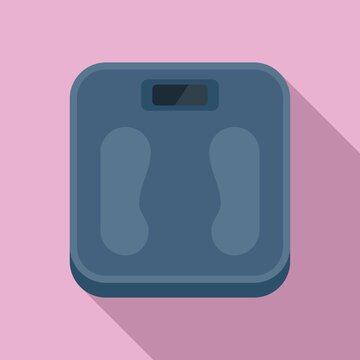 Sport scales icon flat vector. Diet loss