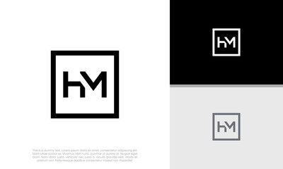 Initial HM logo design. Innovative high tech logo template.