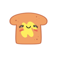 flat kawaii bread design