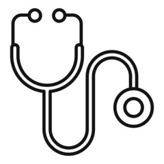 Stethoscope icon outline vector. Heart medicine