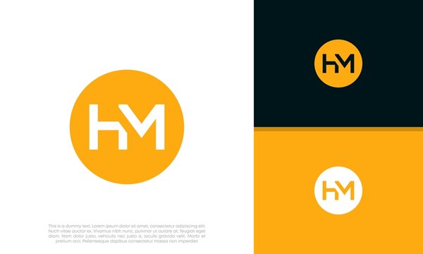 Initial HM logo design. Innovative high tech logo template.