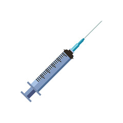 flat blue syringe design