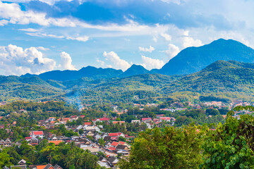 Obraz premium Panorama of the landscape Mekong river and Luang Prabang Laos.