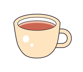 Espresso coffee or tea cup isolated cartoon vector icon