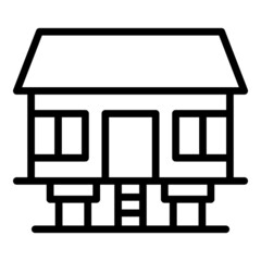 Beach house icon outline vector. Snow island. Seaside cabin