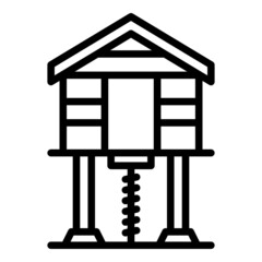 Beach house cabin icon outline vector. Forest stilt. Hut swamp