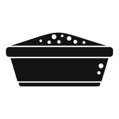 Snack full bowl icon simple vector. Cat food