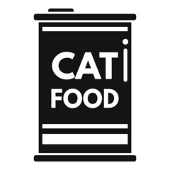 Cat food tin can icon simple vector. Pet bag