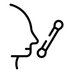 Nasal swab test icon outline vector. Pcr health test. Lab result