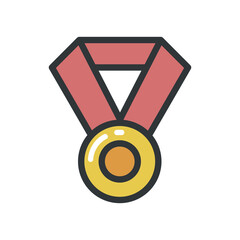 flat golden medal design