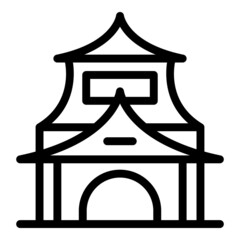 Pagoda house icon outline vector. Chinese building. Asian temple