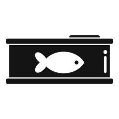Fototapeta premium Fish cat tin can icon simple vector. Pet feed