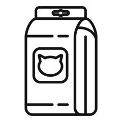 Full cat food pack icon outline vector. Pet feed