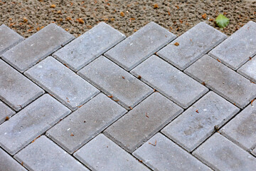 Road construction and brick stones