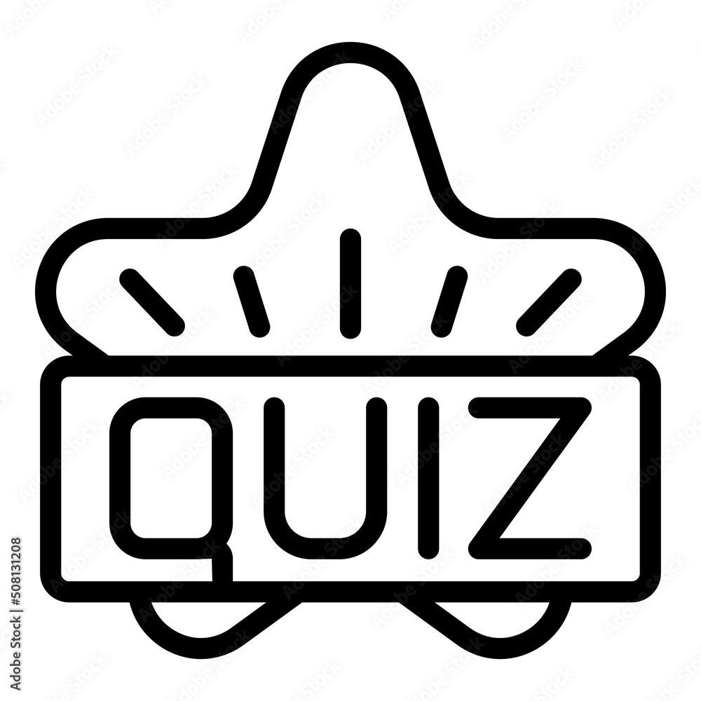 Poster star quiz icon outline vector. exam trivia. web button